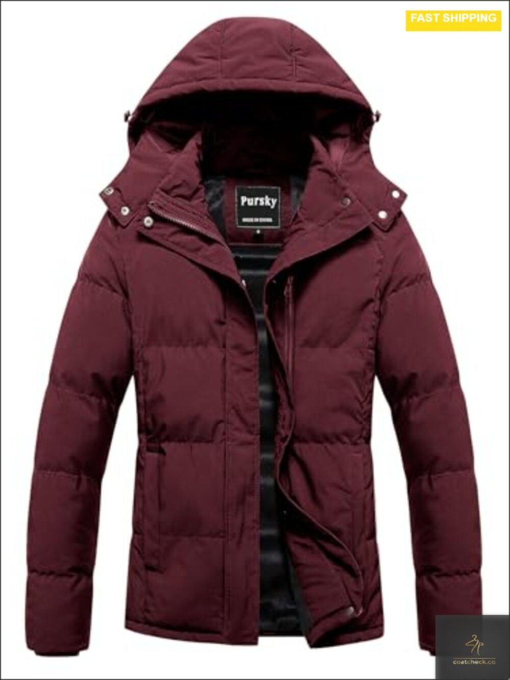 Women's Waterproof Quilted Puffer Jacket with Removable Hood